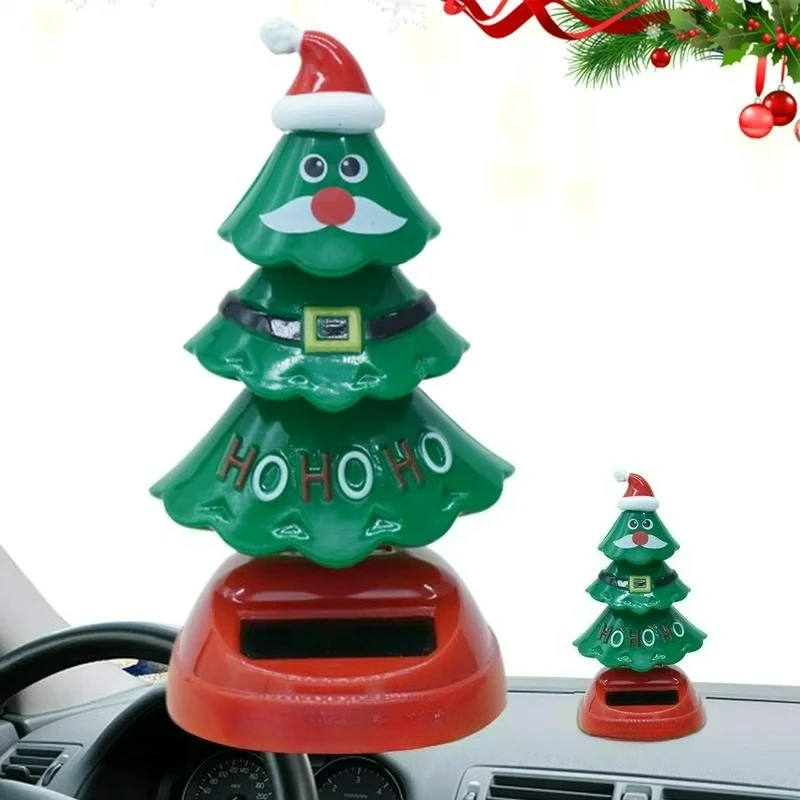 New Arrival Christmas Car Ornament 2026 Solar Dancing Christmas Tree Novelty Moving Christmas Tree for Car Dashboard