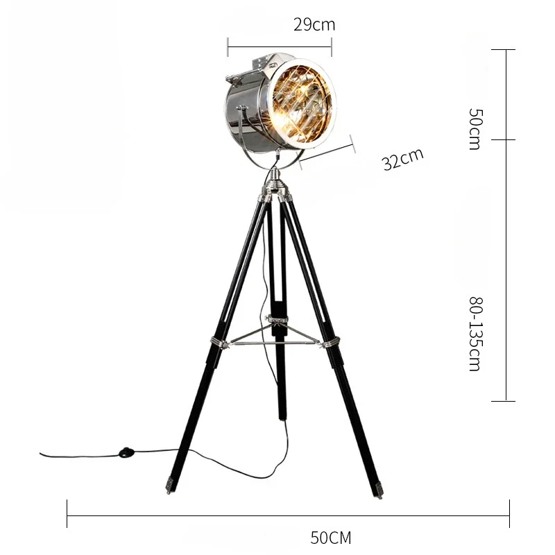 Lampu lantai Retro Amerika Nordik ruang tamu kamar tidur desain kreatif dan pribadi perlengkapan pencahayaan gaya industri