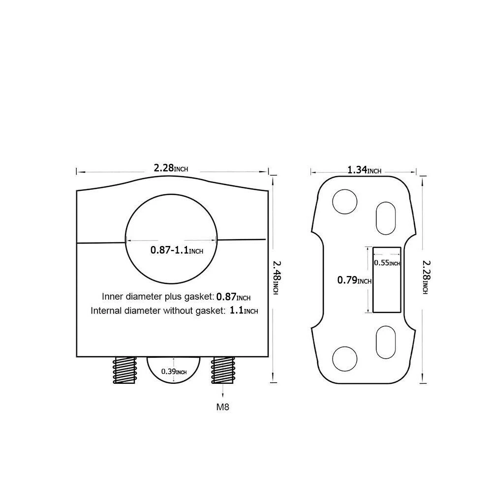 Adaptor Pengangkat Klem Dudukan Batang Gemuk Stang Hitam 7/8 "hingga 1 1/8" Sepeda Motor Trail