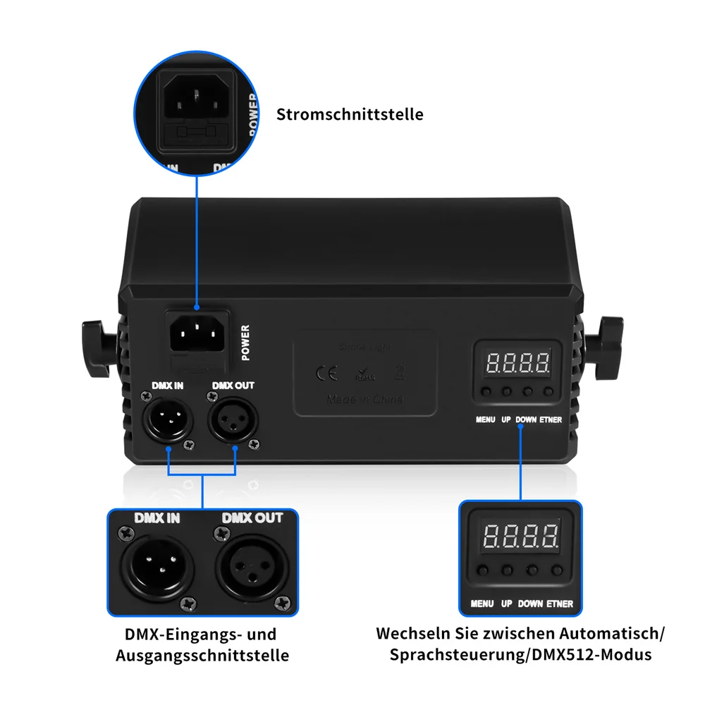 DayFlicker LED Strobe Lights RGB DJ Disco Lights Flash Party Lighting DMX Control for Wedding Xmas Birthday Club Live Concert