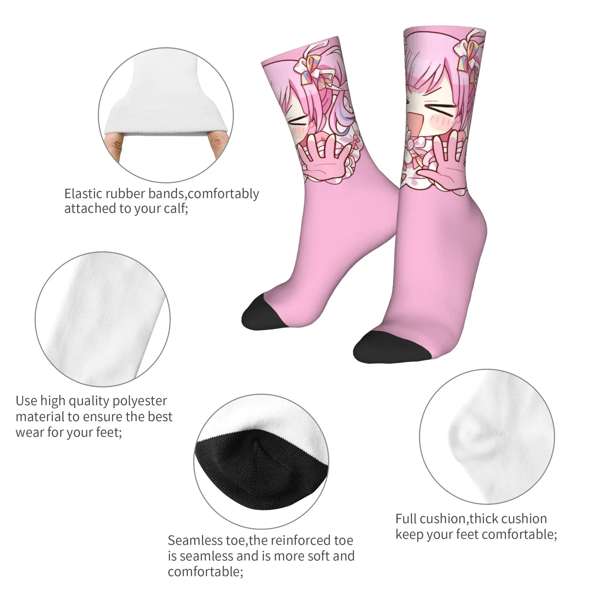 Happy Funny Male Men Socks Harajuku Emu Otori Sock Polyester Singer Anime Sport Women Socks Spring Summer Autumn Winter
