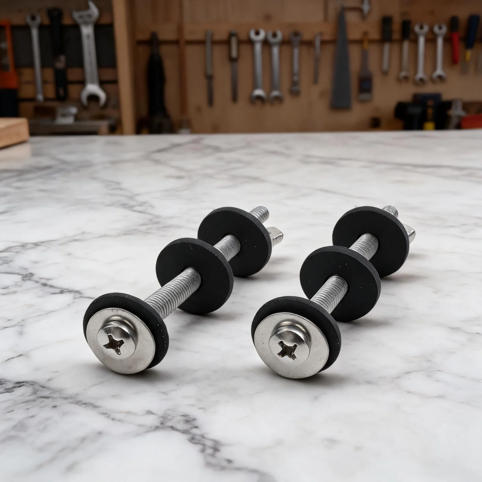 2PCS Toilet Seat Bolts Kit for Enhanced Bathroom Setup Crafted from 304 Stainless Steel and Leak for proof Components