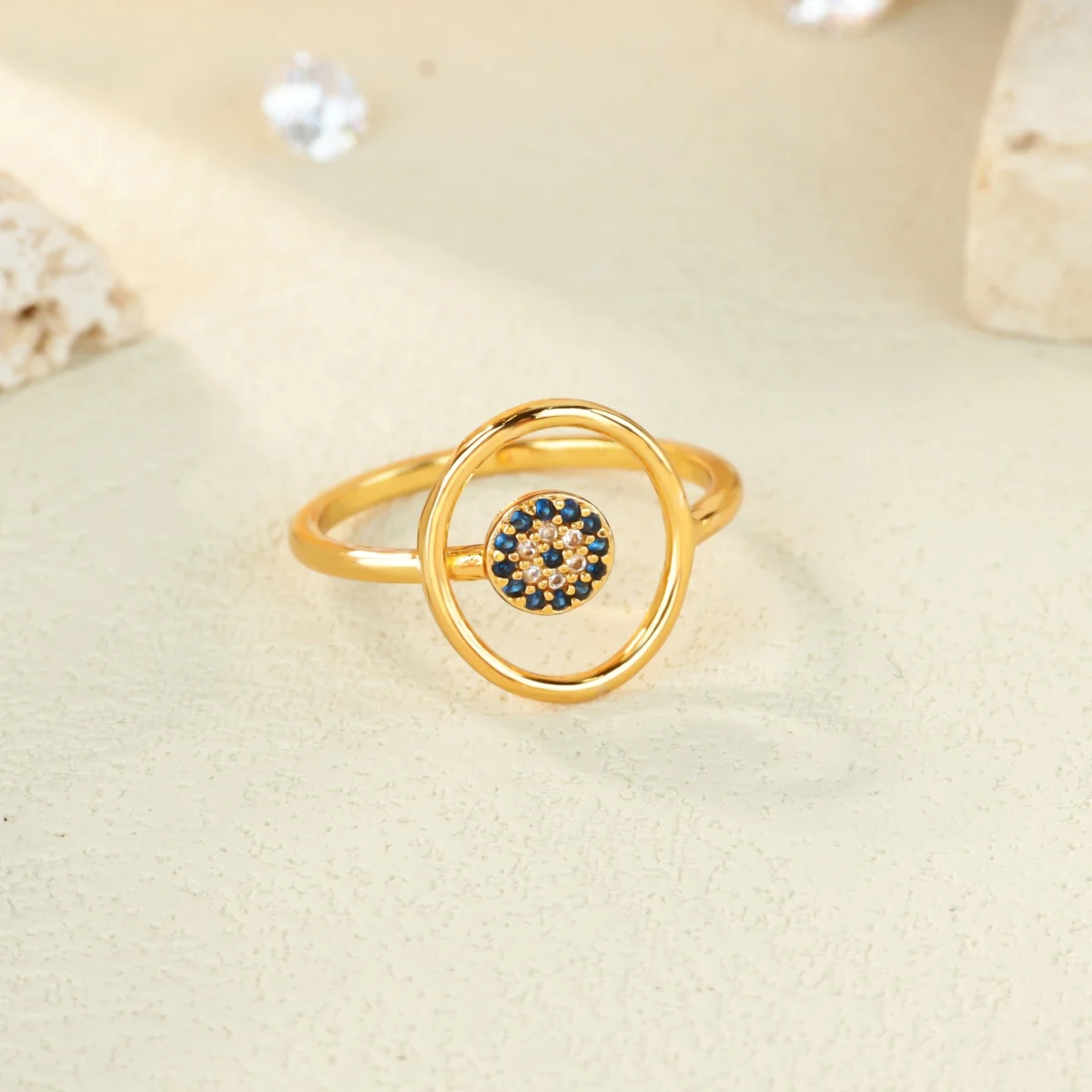 Blue Evil Eye Rings For Women Men Stainless Steel Gold Color Turkish Eye Ring Wedding Female Male Lucky Jewelry Gifts Bague