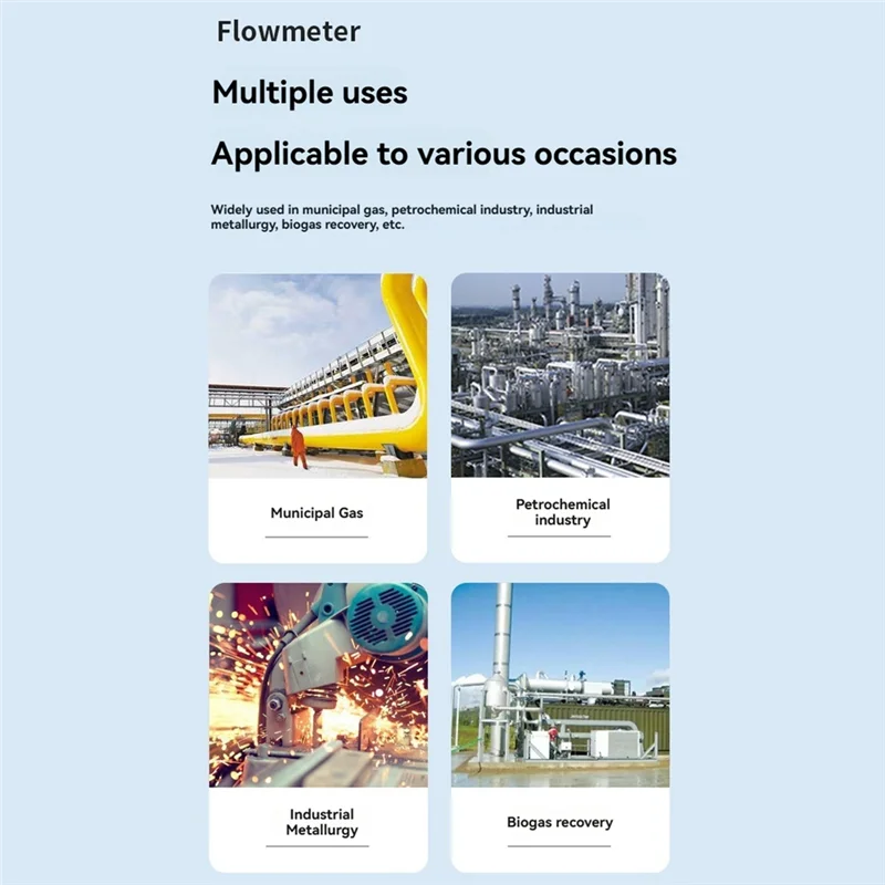 Medidor de fluxo de raízes de medidor de gás digital de alta precisão com display LCD para grau industrial preciso Dn15
