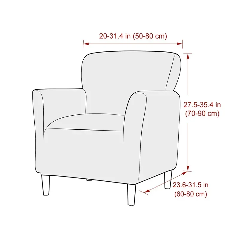 1PC Water Repellent Tub Sofa Cover Solid Color Club Chair Slipcover Elastic Single Armchair Slipcover Home Bar Counter Office
