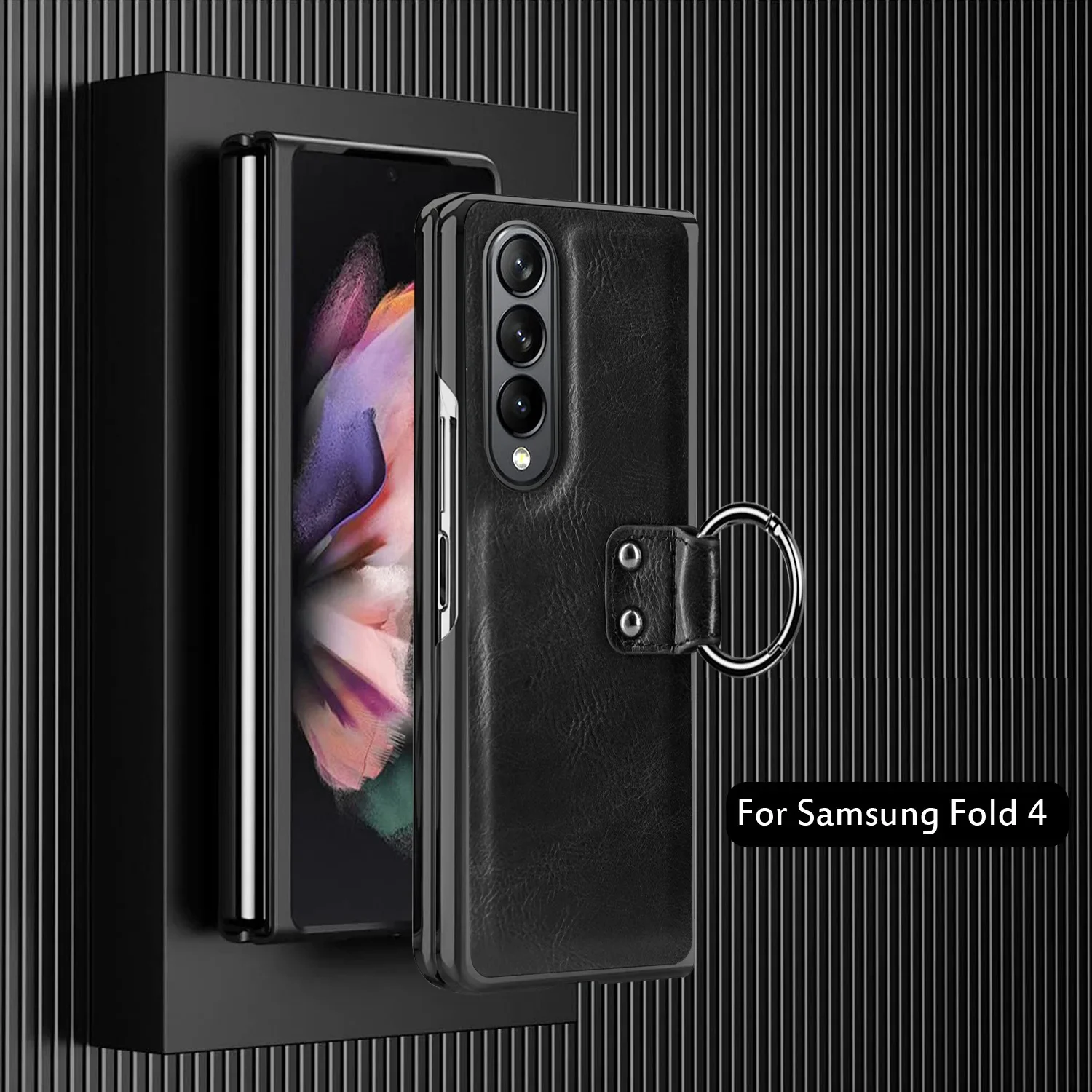 

New Men's Business Phone Cases For Samsung ZFold 4 3 Folding ZFold2 Electroplating Leather Case Film Integrated Protective Cover