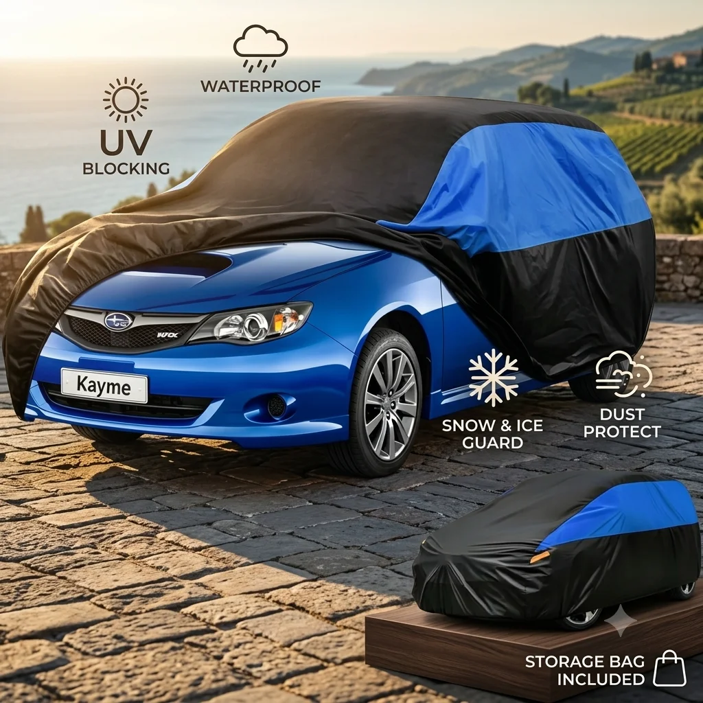 Reflective Car Cover High-quality Outdoor Heat Reduction UV Protection Cover Waterproof Elastic Hem Suitable For Hatchback