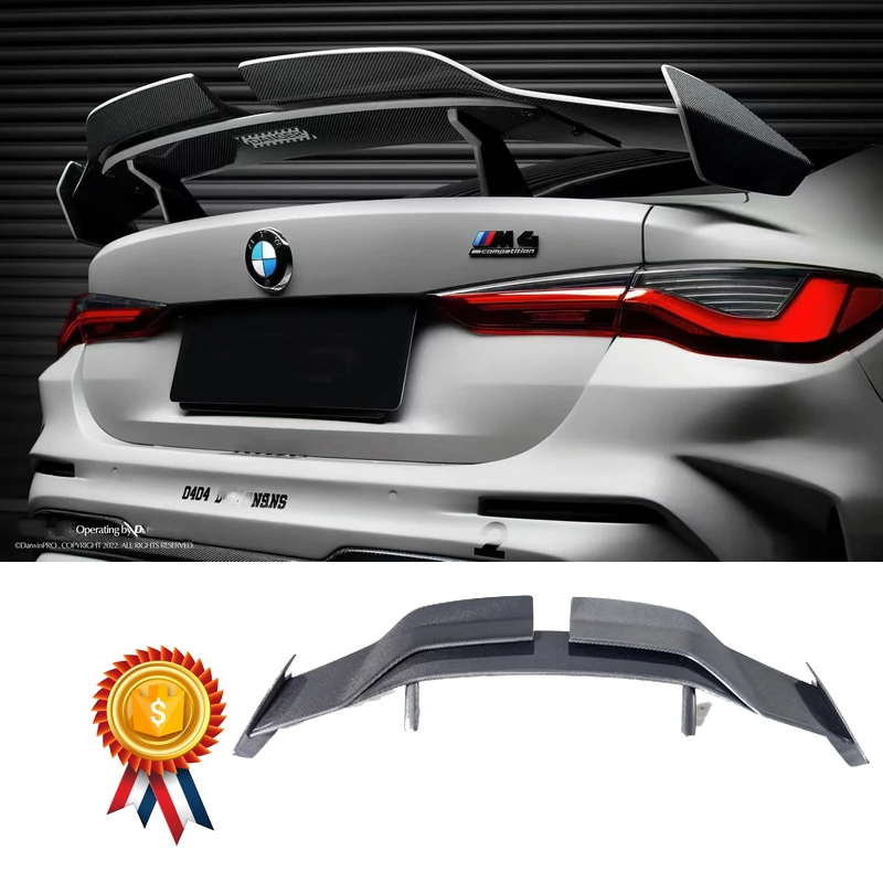 

Car-Styling CF / FRP Carbon Fiber Glass BYHM Style GT Wing Fit For 2021-2023 BMW G82 M4 Coupe Rear Spoiler