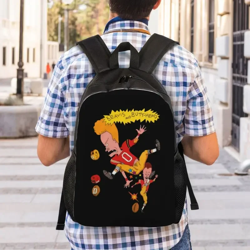 Mochila de viagem MTV Classic, Beavis e Butthead, computador escolar Bookbag, jogando o amor de beisebol, mochila universitária