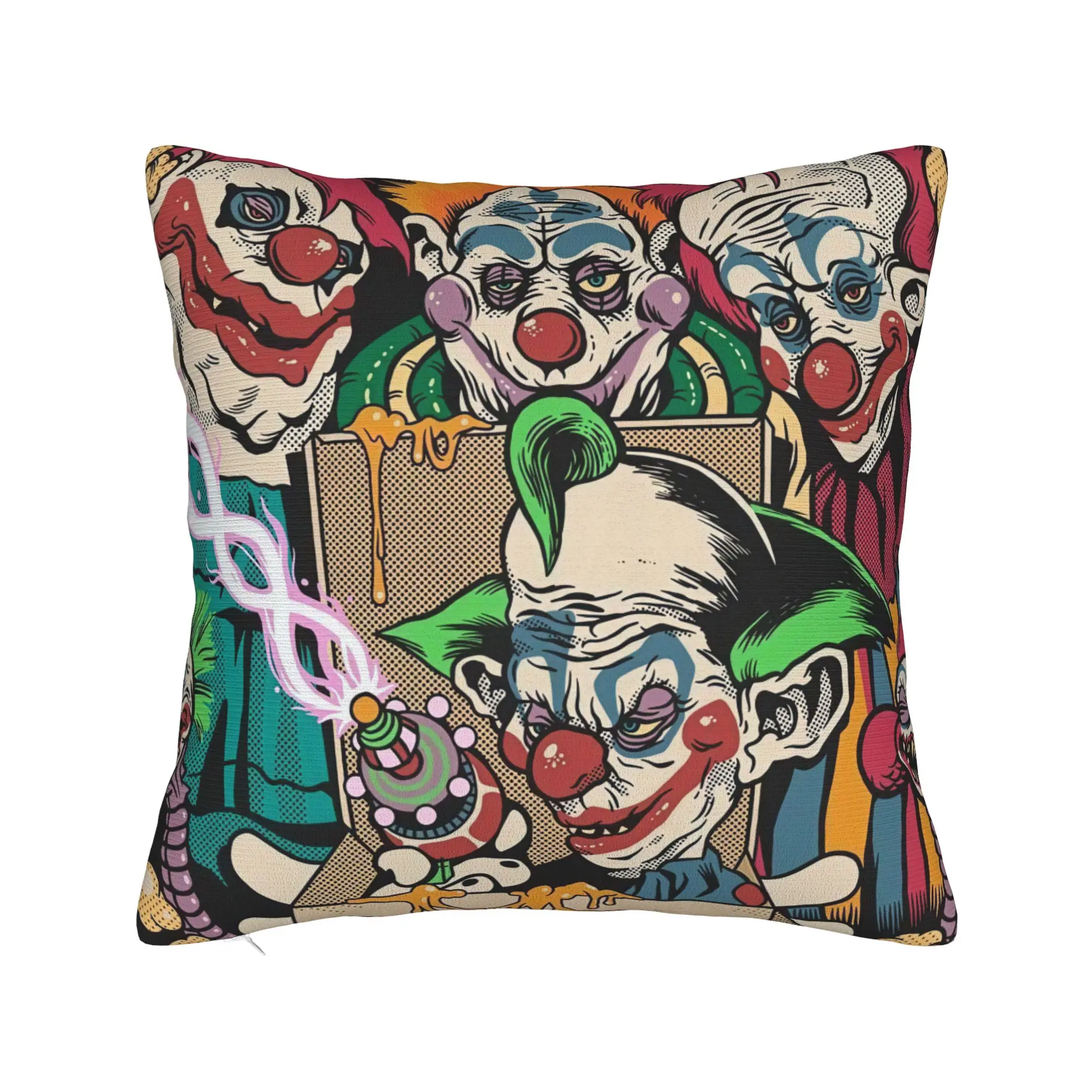 Killer Klowns From Outer Space Wax Pillow Case  Vintage Pillow Cover Print Pillowcases For Sofa Couch Bed Living Room