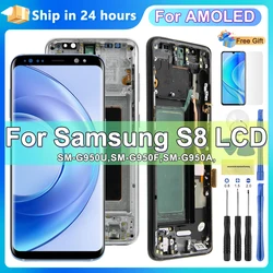 AMOLED Display S8 With Frame Replacement Parts, Screen For Samsung S8 G950 SM-G950FD Lcd Display Touch Screen Digitizer Assembly