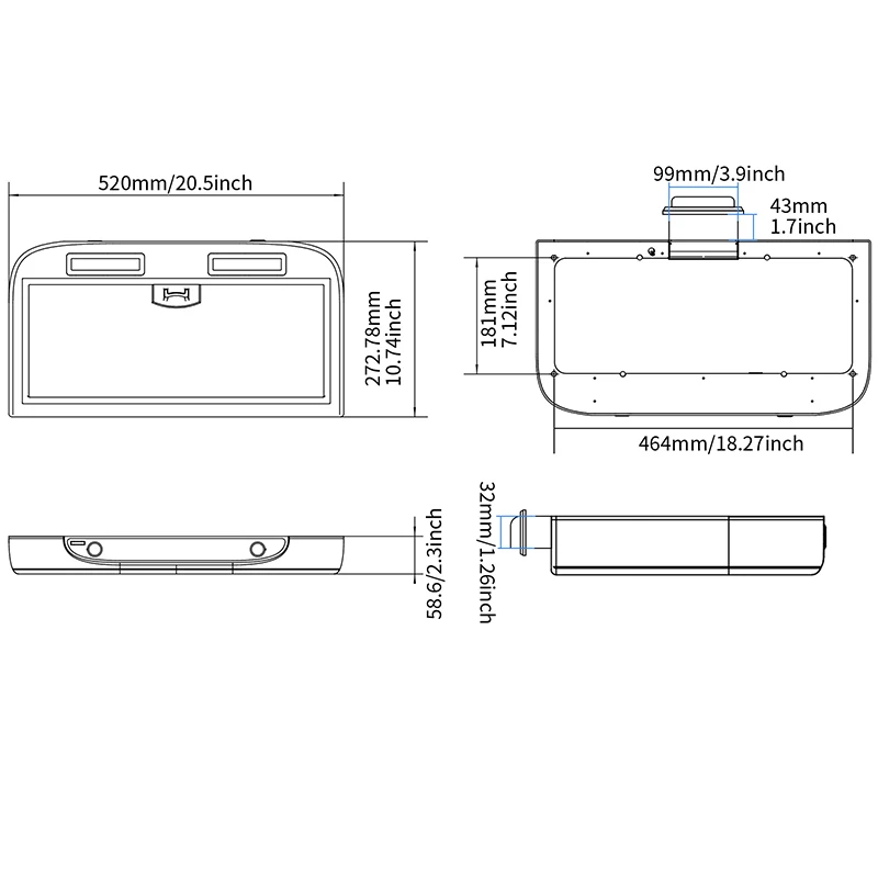 TYTXRV 12V 차량용 RV 주방 레인지 후드 (터치 스위치 및 LED 조명 포함, 탈부착 가능 세척 캠핑카 레인지 후드)