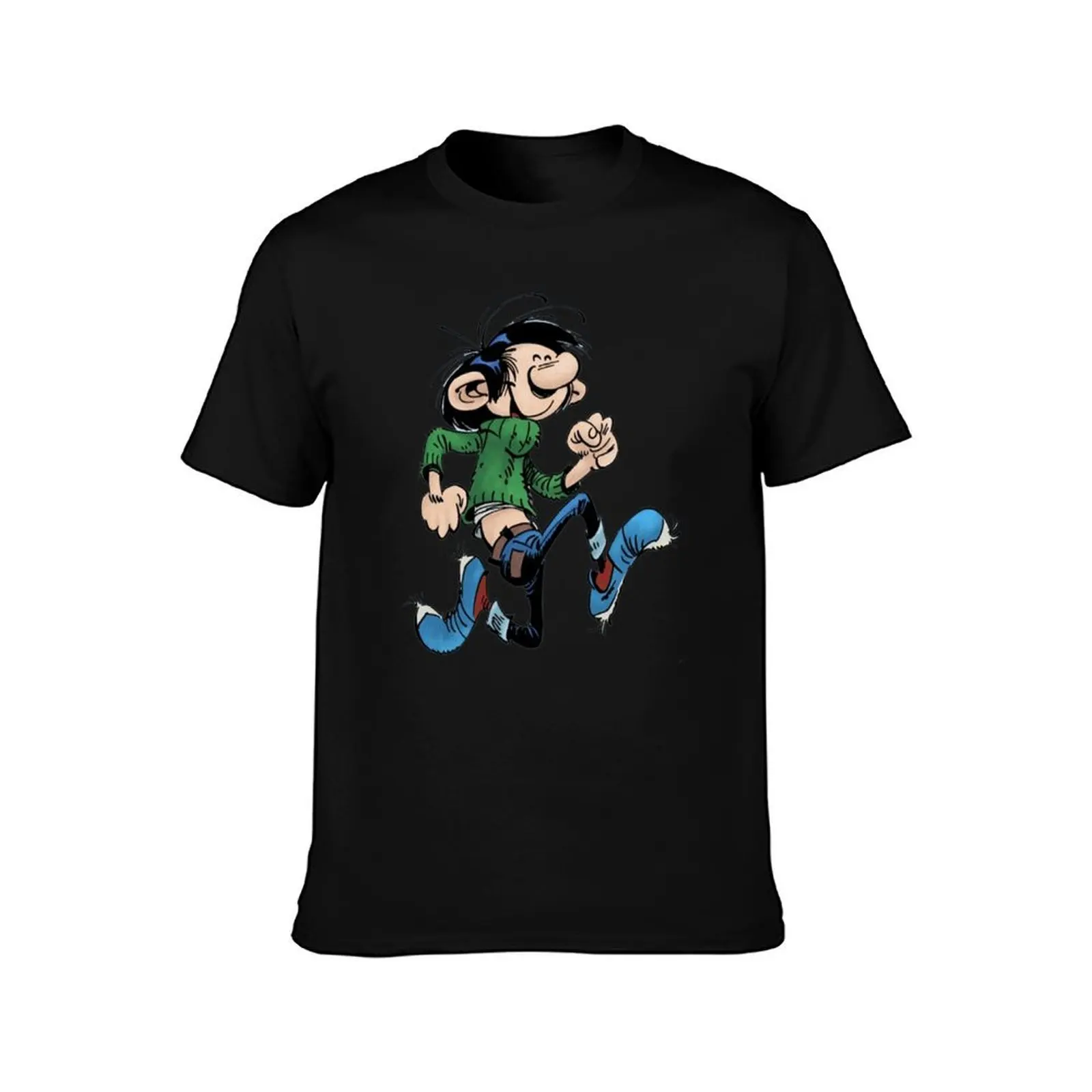 Gaston Lagaffe T-Shirt, Summer Casual Cotton Tee, Oversized Streetwear Tops, Vintage Graphic Print, Loose Fit Short Sleeve