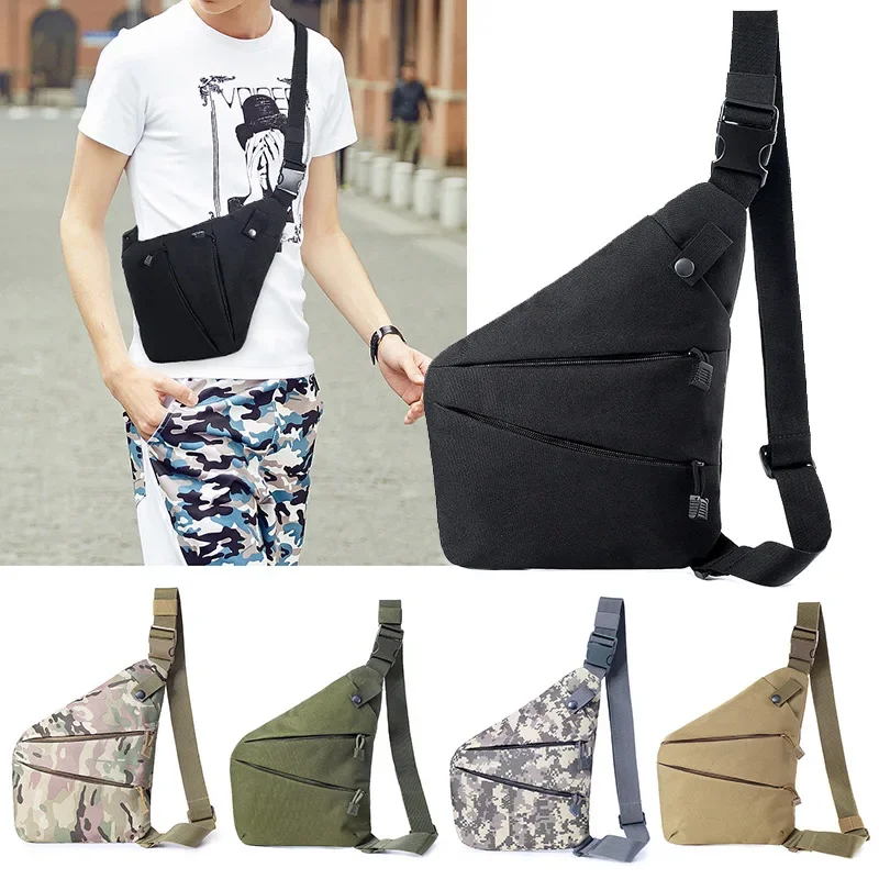 Men's Multifunctional Concealed Tactical Gun Storage Bag Holster Left Right Nylon Shoulder Pistol Gun Bag Hunting Holster