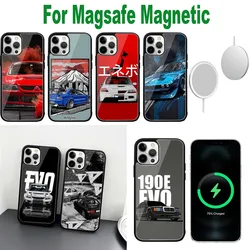 iPhone 16,15,14,13,12,11,Plus,Pro,Max,Mini Magsafe 자기 무선 충전용 J-JDM 자동차 E-Evo 전화 케이스