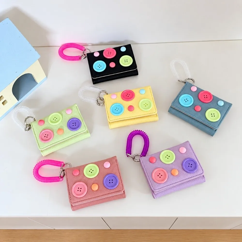 Fashion PU Leather Short Wallet Large Capacity Multi Card Slots Coin Purse Cute Dopamine Money Bag for Women Girls