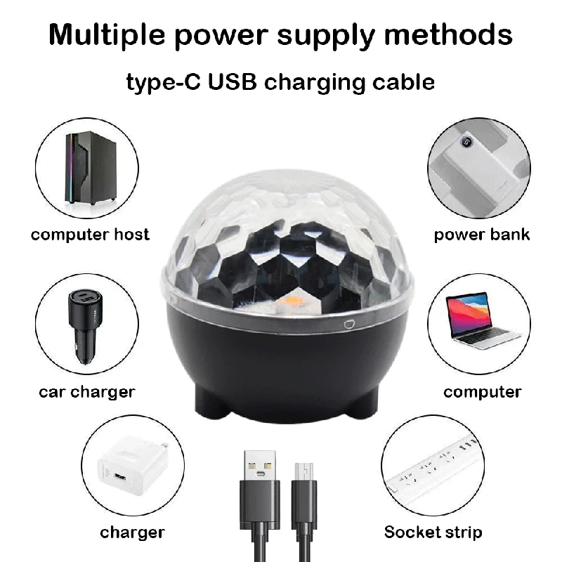 3/6 kolorów LED Stage Disco Light For Christmas Party Home KTV Wedding Show Disco Ball Party Lights USB Strobe Light With Remote