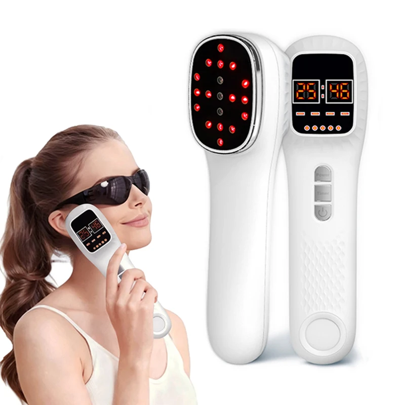 650nm 808nm luz vermelha infravermelha dispositivo de beleza portátil ferramenta de cuidados com a pele com controle remoto 15/30/45/60min temporizador recarregável