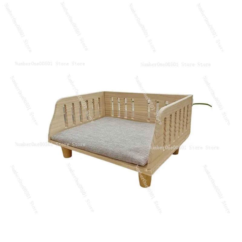 Pet cat solid wood bed universal in all seasons breathable small and medium-sized kennel anti-mildew and off the ground