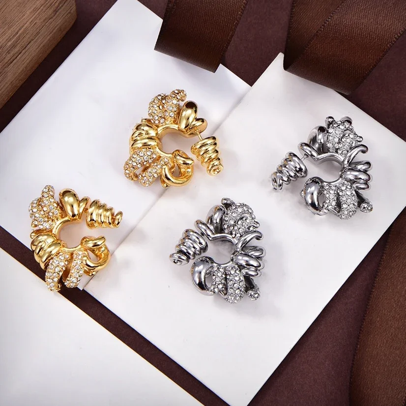 

Gold Silver Irregular High Quality Crystal Earrings Women Europe America Designer Jewelry Goth Trend