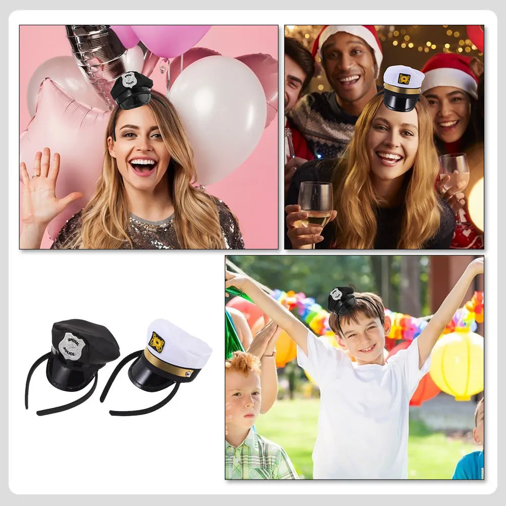 

2Pcs Exquisite Navy Themed Hair Hoops Children Cosplay Headpieces Party Stage Performance Accessories Durable Nondeformation