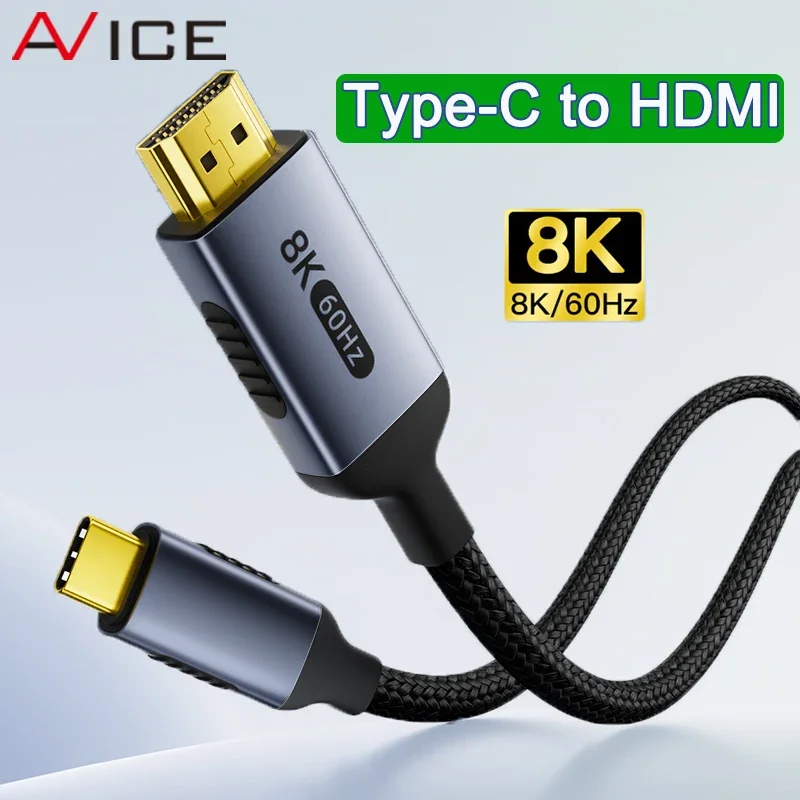 

Кабель USB C — HDMI 8K при 60 Гц Кабель типа C — HDMI 2.1 Кабель 4K при 120 Гц Thunderbolt 3/4 для Macbook Air iPad iPhone Samsung Huawei