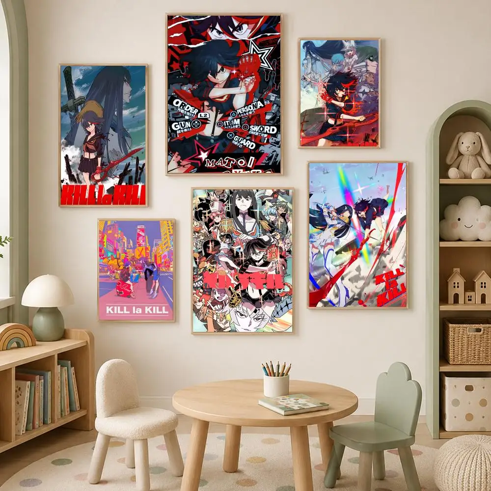 Anime Kill la Kill Poster Self-Stick HD PP paper Wall Art Poster, Waterproof Decor for Bedroom, Living Room and Home