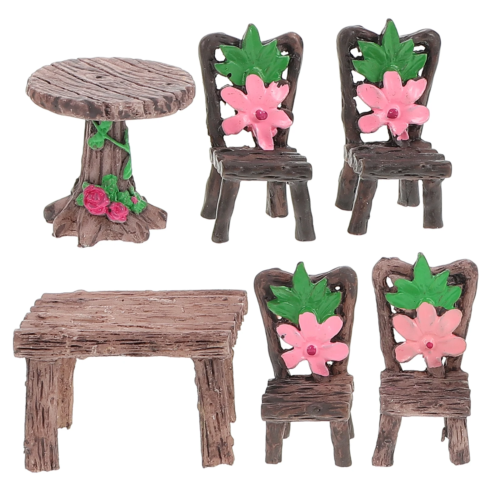 2 Sets Moss Micro Landscape Ornaments Courtyard Resin Mini Dollhouse Garden Patio Furniture Outdoor Accessories