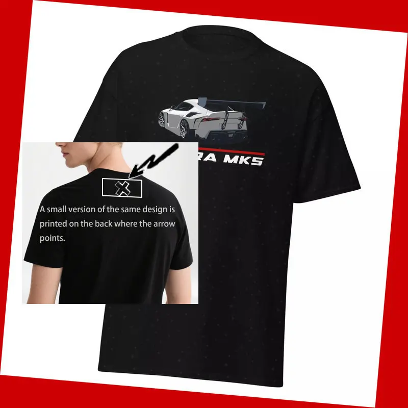 

00013896 # Футболка с силуэтом и текстом для To.yo.tacar Sup.ra MK5, футболка с двойным принтом для мужчин и женщин, повседневная футболка для любителей гоночных автомобилей Ent