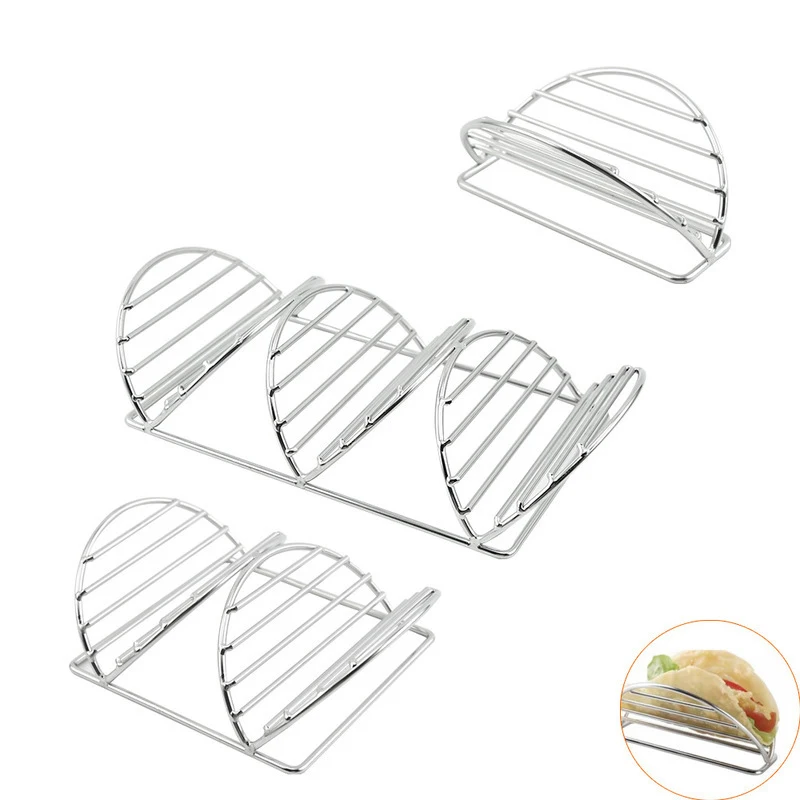 3/2/1 Layers Mexican Restaurant Stainless Steel Pancake Rack Taco Holder Pizza Display Food Rack Kitchen Gadgets