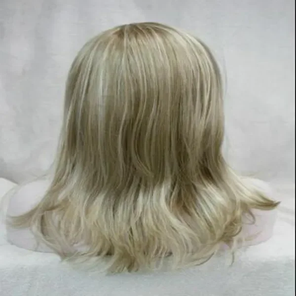 Popular Women’s 3/4 Half  Long Mixed Blonde Straight Lady Headband Cosplay Wigs