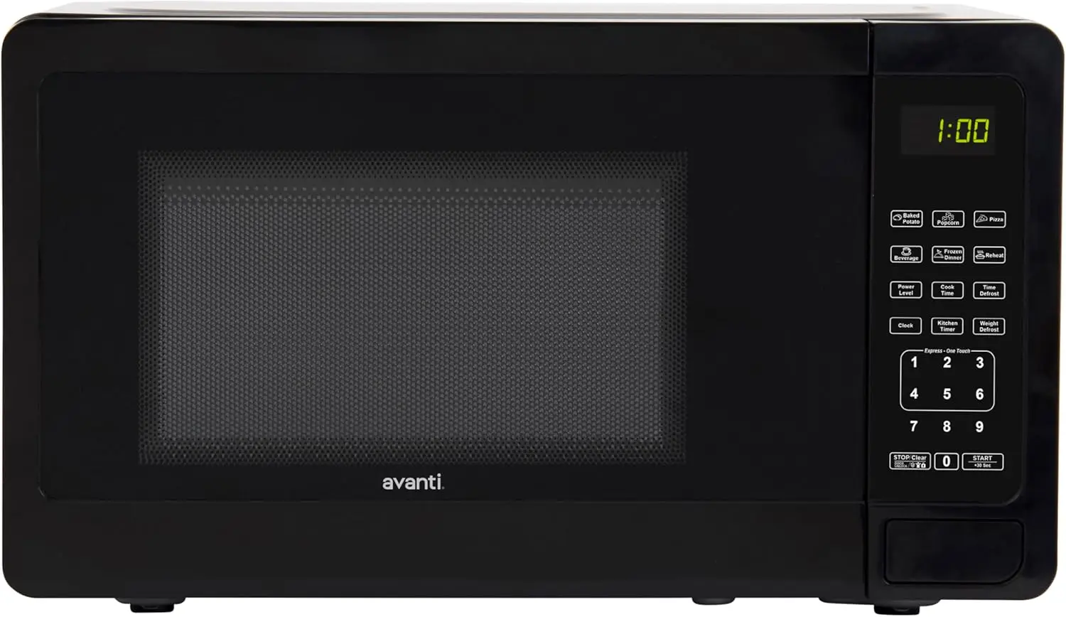 Compact 700-Watt Microwave Oven with 6 Preset Cooking Programs, Speed Defrost, Electronic Controls, Glass Turntable, 0.7 Cu. Ft.