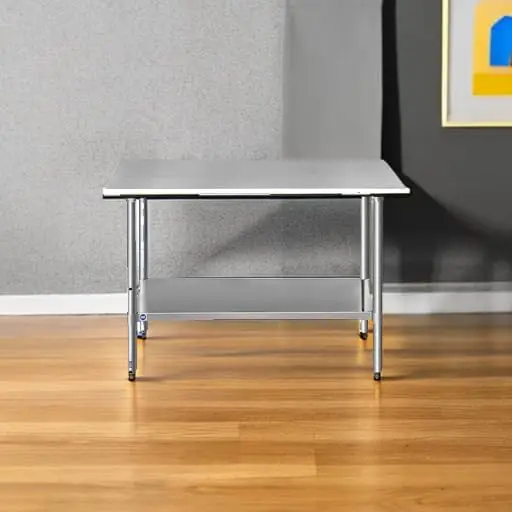 Stainless Steel Table for Prep & Work 24x48 Inches, NSF Metal Commercial Kitchen Heavy Duty Table with Adjustable Under Shelf an