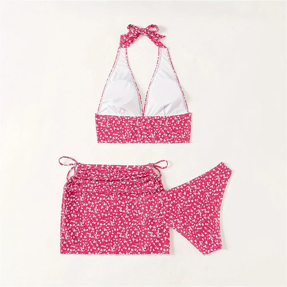 خمر الأزهار بيكيني الرسن ضمادة Tankini عارية الذراعين Y2K ملابس السباحة عطلة ملابس النساء مايكرو تنورة الشاطئ الزي ثوب السباحة