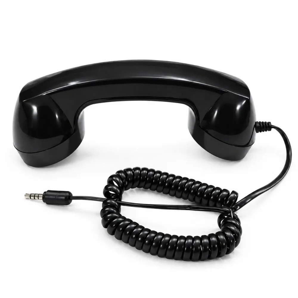 Old ABS Retro Telephone Handset 3.5 Mm Socket Handheld Design Vintage Phone Handset Cell Phone Receiver Home