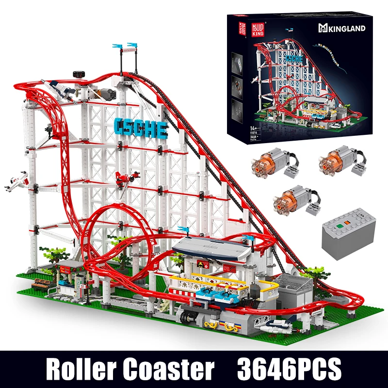 Mould King 11014 Creatieve Bouwblokken Gemotoriseerde Rolle Loop Coaster Model Speelgoed Compatibel Met 10303 Set Kinderen Kerstcadeau