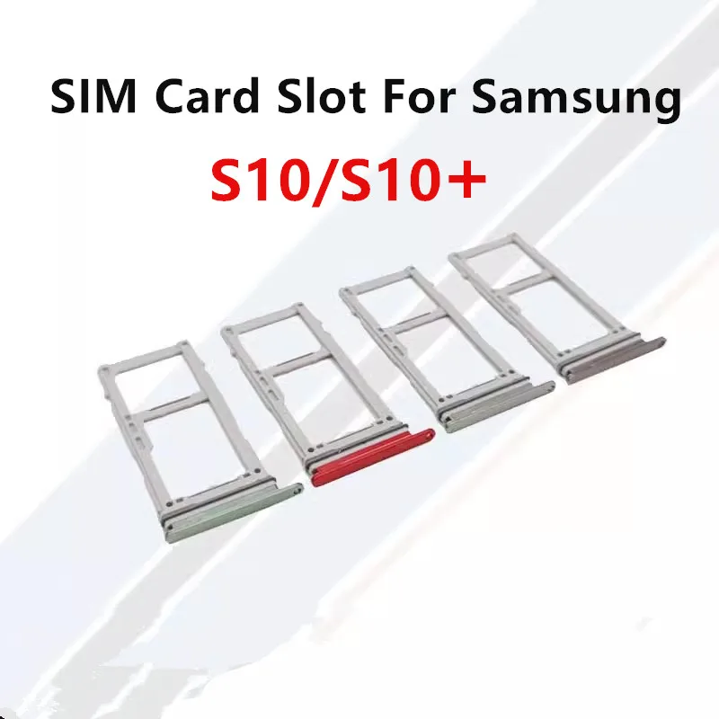 Ranuras para Tarjetas SIM S10 S10Plus para Samsung Galaxy S10 Plus G973 G975, Adaptadores de Bandeja Dual SIM, Soporte de Enchufe, Piezas de Reparación de Carcasa