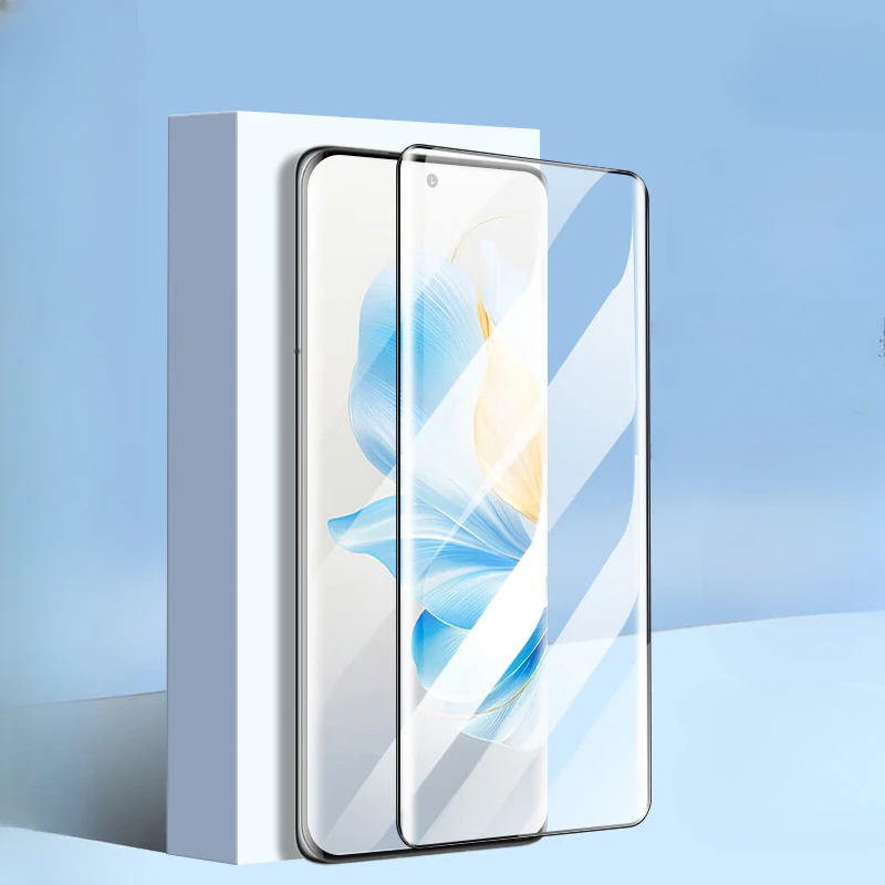 

Закаленное стекло 9H для Honor 100 Pro, 3D изогнутая Защита экрана для Honor100, Honor100Pro, прозрачная противосиняя зеркальная пленка