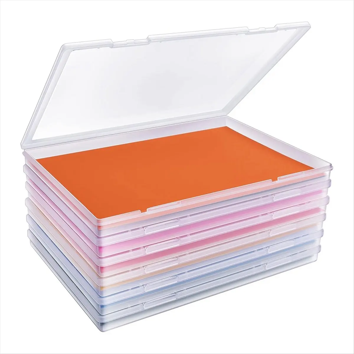 Best of 2026 6 Pack Photo Storage Box, Fits 8In X 10In Photo, Scrapbook Paper Storage with Snap-Tight , for Protecting Scrapbook