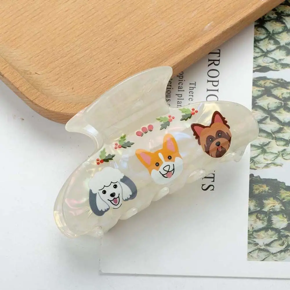 Elegant Rabbit Dog Hair Claw Corgi Husky Cartoon Animal Shark Clip Chaigou Ponytail Holder Acrylic Animal Hair Clip Party