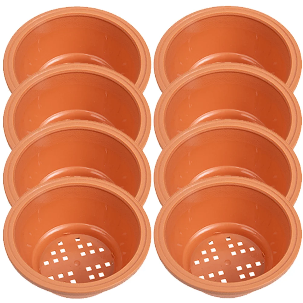 

8pcs Combination Planter Pot Set Plastic Flowerpots For Succulents Indoor Outdoor Gardening Durable Lightweight Drainage Hole