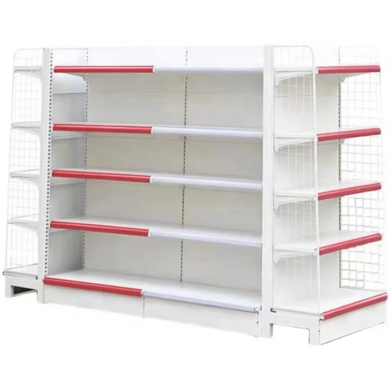 custom.Supermarket Shelves Gondola Store Display Stand Supermarket Rack Paperboard Double-sided Light Duty Supermarket Equipment