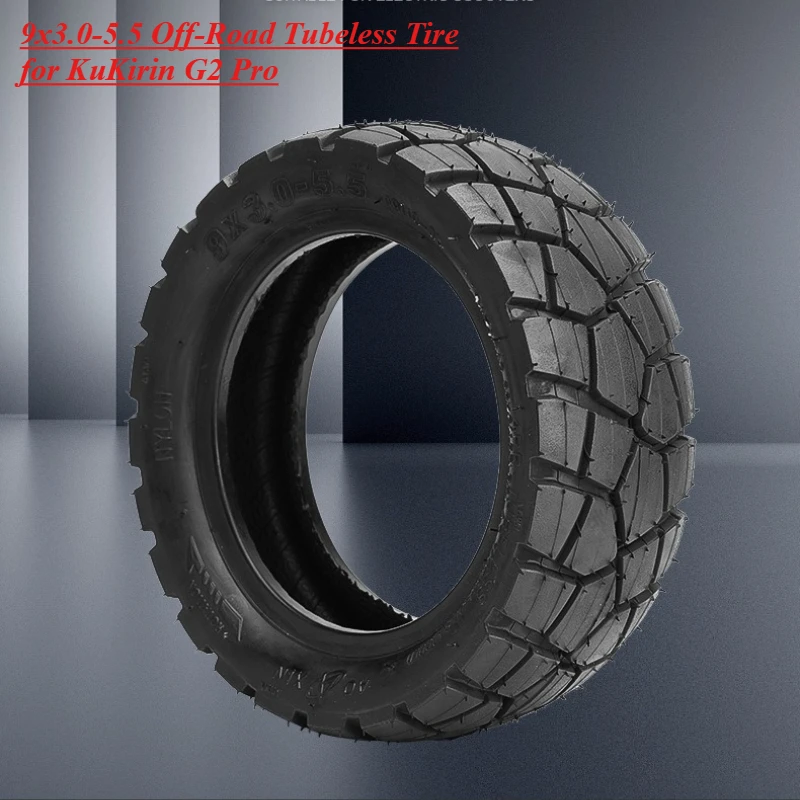 

9x3.0-5.5 Off-Road Tubeless Tire for KuKirin G2 Pro Electric Scooter, 9 Inch Vacuum Tyre, Replacement Parts