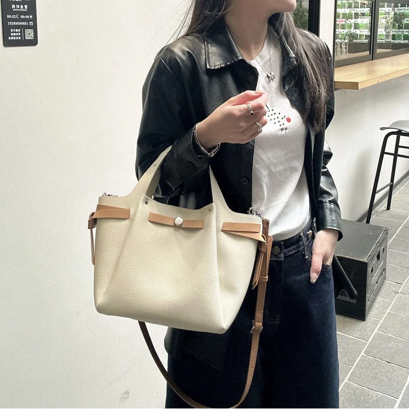 

Новинка 2025 года, повседневная универсальная сумка с узором личи, портативное ведро на шнурке, косая сумка на одно плечо, сумка-тоут большой вместимости