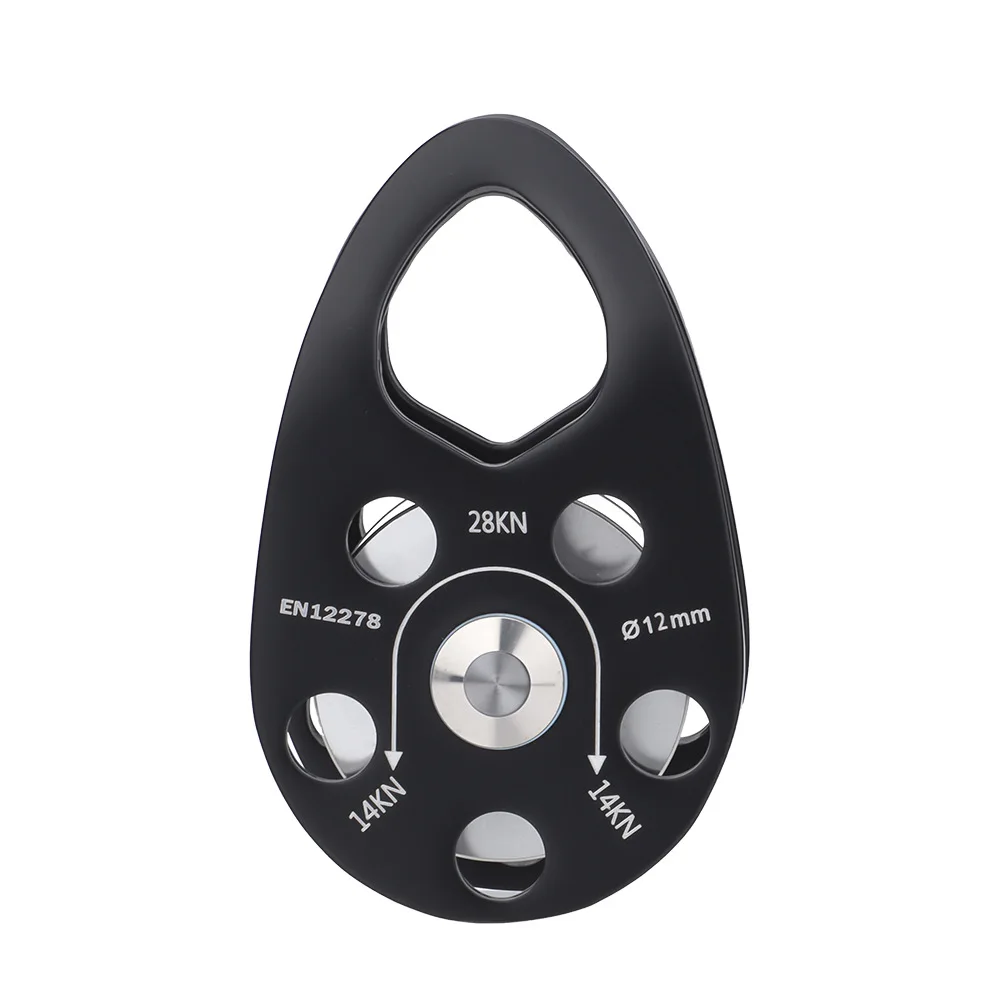 Polia Simples de Alumínio 28KN para Zipline com Placa Lateral Pequena, Polia de Escalada, Equipamento de Ascensão e Elevação que Economiza Esforço