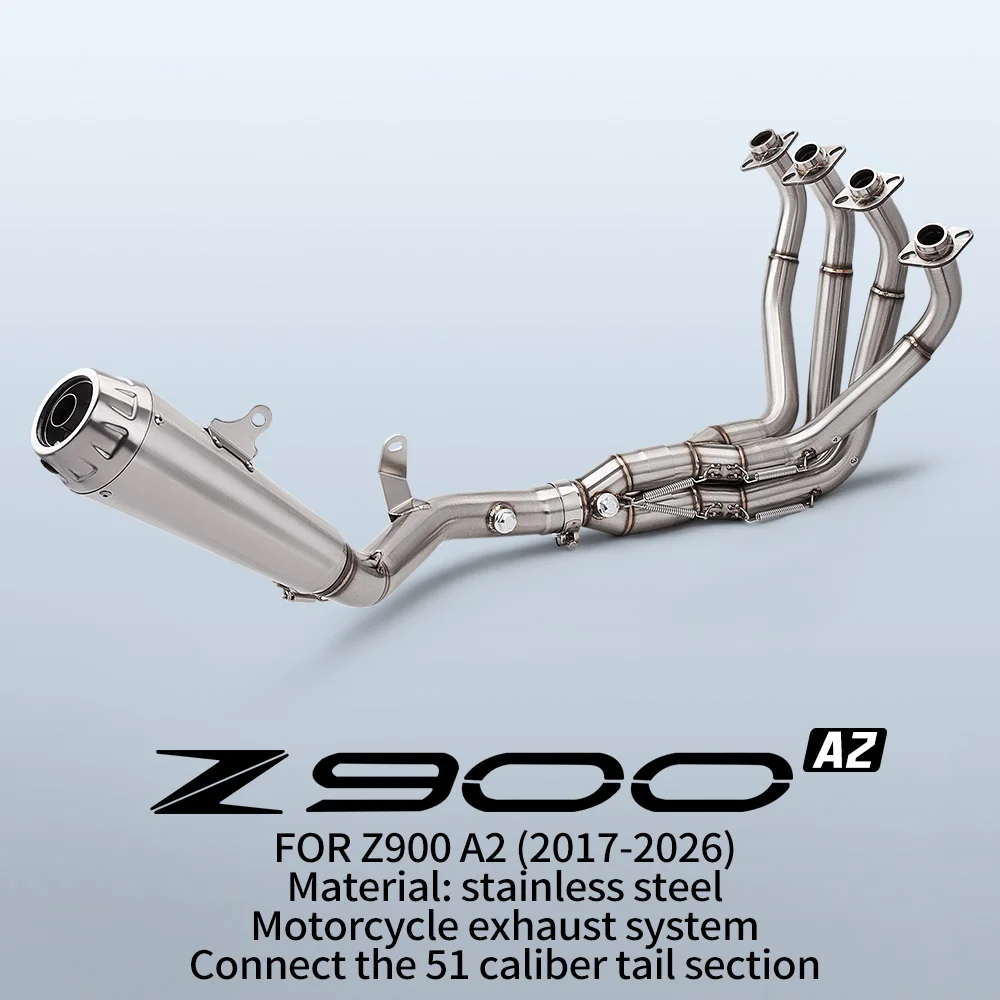FOR Z900-A2 Ninja Z900 2017-2026 Motorcycle Stainless Steel Front Dual Oxygen Sensor Exhaust System Complete Set 51mm