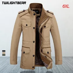 High Quality Men's Casual Jacket 6XL Male Windbreaker Oversized Cotton Classic Jackets Men Clothing Trench Coat