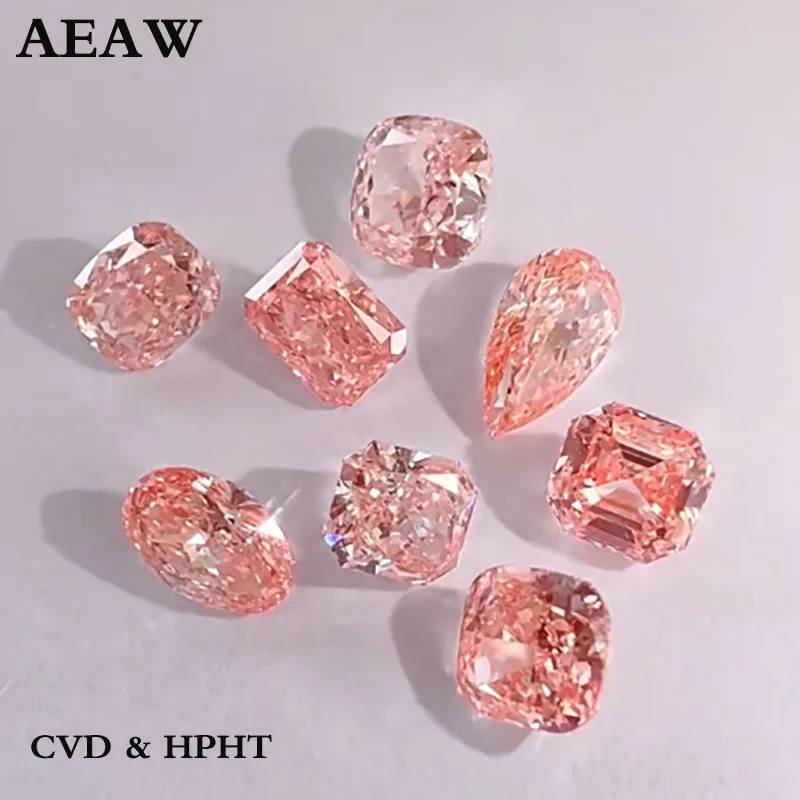 

0.3CT-3CT Pink Color Round Cushion Radiant Oval Pear CVD HPHT VVS Lab Grown Diamonds IGI Certified For Jewelry Making