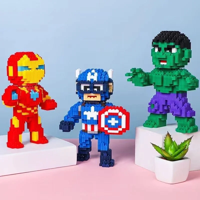 Movie Superhero Avengers Doll Building Blocks Small Particles Asembled Building Blocks Iron Man Spider Toys Kid Christmas Gift