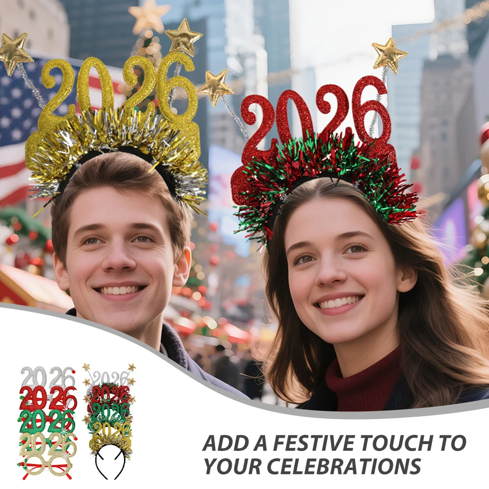 

8 Pcs Headband Happy New Yearparty Glasses Year's Eyewear Years Eve Accessories Photo Props Eyeglass Headbands Eyeglasses